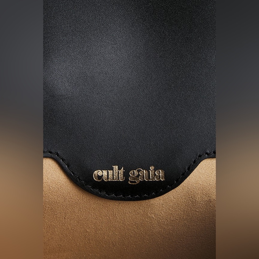 cult gaia Black Shoulder Bag with Gold Accents - Picture 8 of 16